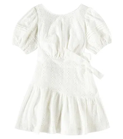 Poupette St Barth Kids' Chantal Broderie Anglaise Cotton Dress In White