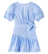 Poupette St Barth Chantal Cotton-blend Lamé Dress In Blue