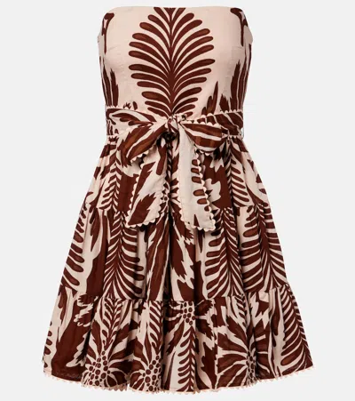 Poupette St Barth Christine Cotton Bandeau Minidress In Multi