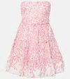 Poupette St Barth Christine Floral Cotton-blend Minidress In Pink