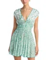 Poupette St Barth Ciao Mini Dress In Green Lazuli