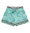 Poupette St Barth Cindy Floral Shorts In Green