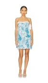 Poupette St Barth Claire Bandeau Dress In Blue Fantasia