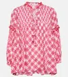 Poupette St Barth Clara Printed Blouse In Pink Mozaic
