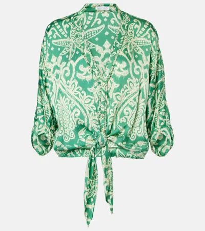 Poupette St Barth Clea Printed Jacket In Green
