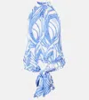 Poupette St Barth Clea Printed Top In Blue