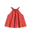 Poupette St Barth Cleo Broderie Anglaise Cotton Top In Red
