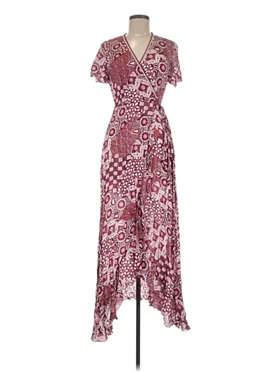 Pre-owned Poupette St Barth Cocktail Dress In Burgundy