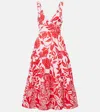 Poupette St Barth Coco Floral Cotton Midi Dress In Red