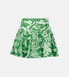 Poupette St Barth Colleen Floral Cotton Miniskirt In Green