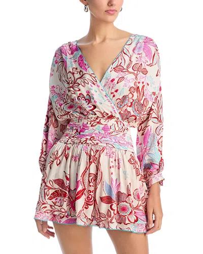 Poupette St Barth Colleen Mini Dress In Red Geo Fish