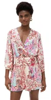 Poupette St Barth Colleen Mini Dress In Red Geo Fish
