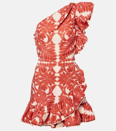 Poupette St Barth Corinne Ruffled Cotton Minidress In Multi