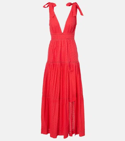 Poupette St Barth Cotton Dress In Red