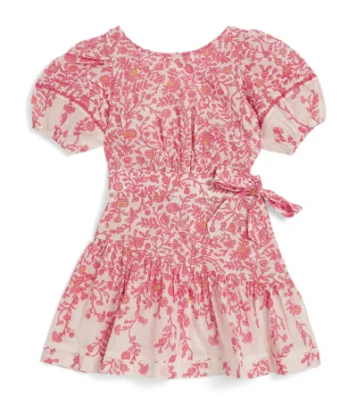 Poupette St Barth Kids' Cotton Floral Chantel Dress In Pink