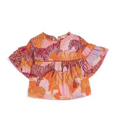 Poupette St Barth Kids' Cotton Printed Chantal Blouse In Pink