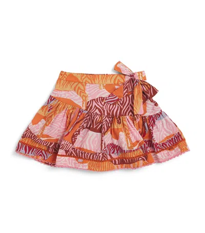 Poupette St Barth Kids' Cotton Printed Chantal Skirt In Pink