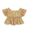 Poupette St Barth Cycas Floral Scalloped Top In Pink
