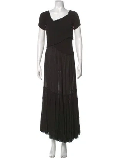 Pre-owned Poupette St Barth Cowl Neck Long Dress In Black
