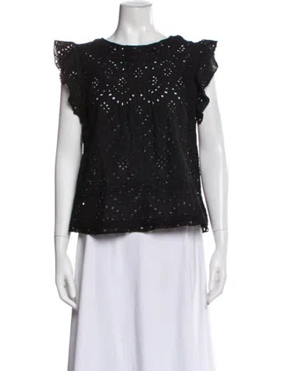 Pre-owned Poupette St Barth Crew Neck Sleeveless Top In Black