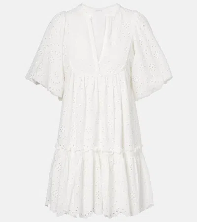 Poupette St Barth Cruz Broderie Anglaise Cotton Minidress In White