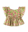 Poupette St Barth Cycas Floral Scalloped Top In Multicoloured