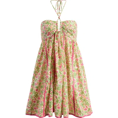 Poupette St Barth Cycas Print Cover-up Dress In Pink Honolulu
