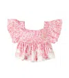 Poupette St Barth Cycas Ruffled Cotton-blend Tank Top In Pink