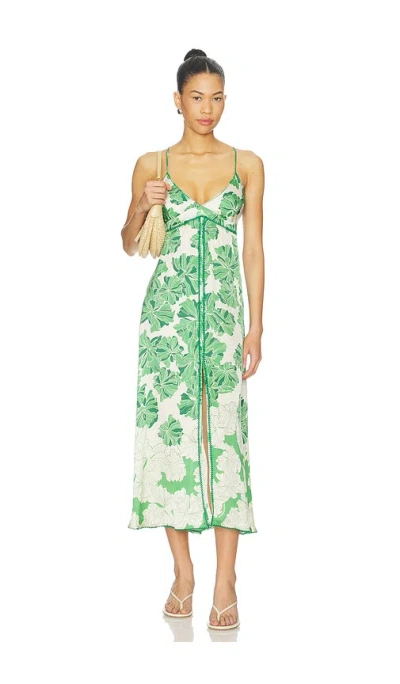 Poupette St Barth Denise Long Dress In Green