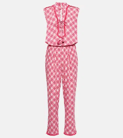 Poupette St Barth Donna Printed Jumpsuit In Pink Mozaic