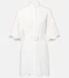 Poupette St Barth Elis Cotton Broderie Anglaise Minidress In Gray