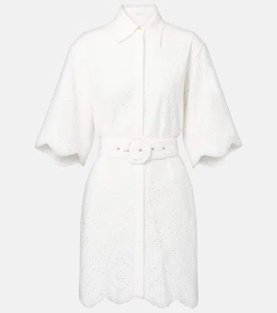 Poupette St Barth Elis Cotton Broderie Anglaise Minidress In White