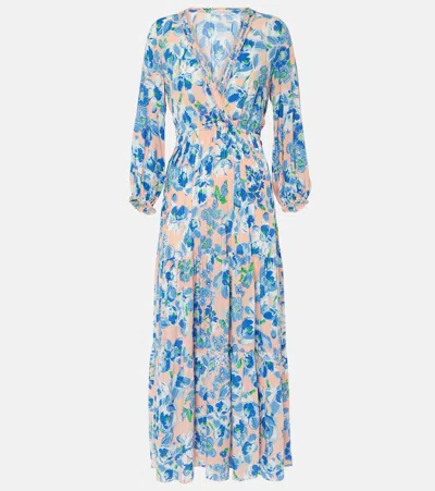 Poupette St Barth Emily Floral Maxi Dress In Blue