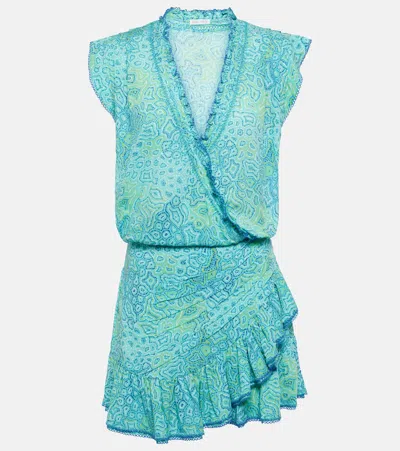Poupette St Barth Mini Dress Estelle In Aqua Sea Water