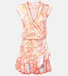 Poupette St Barth Estelle Printed Satin Minidress In Multi