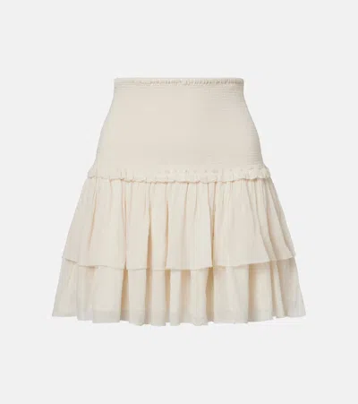 Poupette St Barth Farrah Tiered Miniskirt In Neutral
