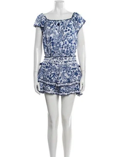 Pre-owned Poupette St Barth Floral Print Embroidered Accent Skirt Set In Multi