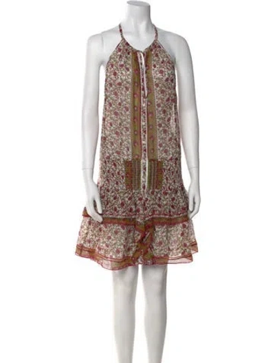 Pre-owned Poupette St Barth Floral Print Knee-length Dress In Multi