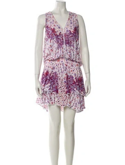 Pre-owned Poupette St Barth Floral Print Knee-length Dress In Multi