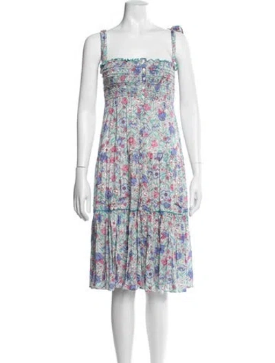 Pre-owned Poupette St Barth Floral Print Knee-length Dress In Multi