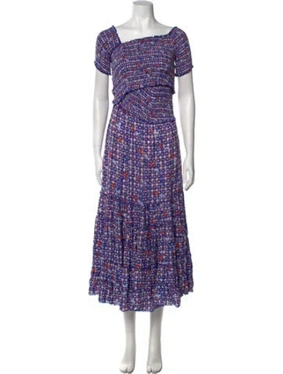 Pre-owned Poupette St Barth Floral Print Long Dress In Multi
