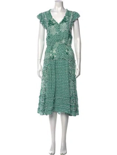 Pre-owned Poupette St Barth Floral Print Long Dress In Multi