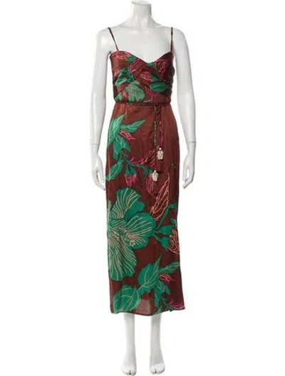 Pre-owned Poupette St Barth Floral Print Long Dress In Multi