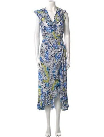 Pre-owned Poupette St Barth Floral Print Long Dress W/ Tags