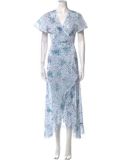 Pre-owned Poupette St Barth Floral Print Long Dress W/ Tags In Multi