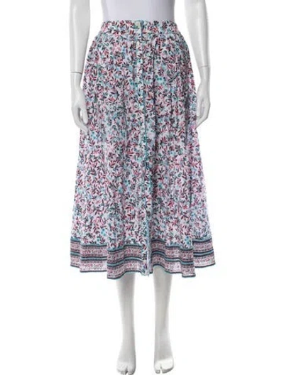 Pre-owned Poupette St Barth Floral Print Long Skirt In Multicolor