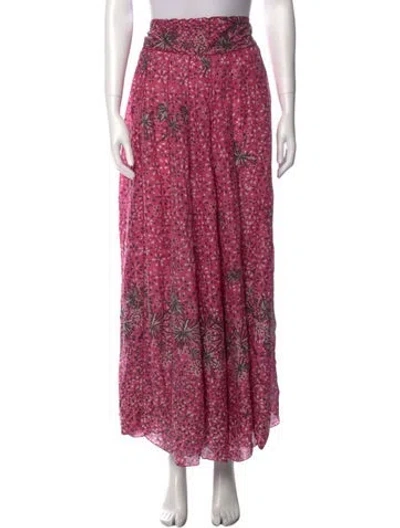 Pre-owned Poupette St Barth Floral Print Long Skirt In Pink