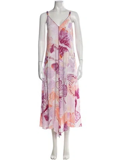 Pre-owned Poupette St Barth Floral Print Midi Length Dress In Multi