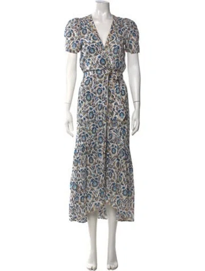 Pre-owned Poupette St Barth Floral Print Midi Length Dress W/ Tags In Multi