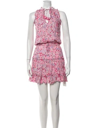 Pre-owned Poupette St Barth Floral Print Midi Length Dress In White